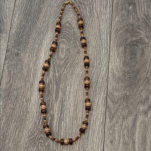 Wooden Wood Bead Necklace